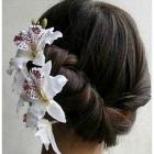 Orchidée Blanche sur Branche Accessoire Cheveux Mariage 