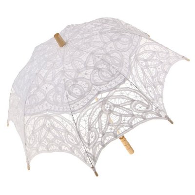 Accessoires De Mariage  - Ombrelle Blanche Mariage Parapluie du Bonheur : illustration