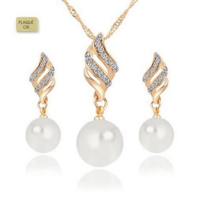 Parures de mariage en perles  - Parure Bijoux Perle de Nacre Plaqu or Jaune et Oxydes ... : illustration