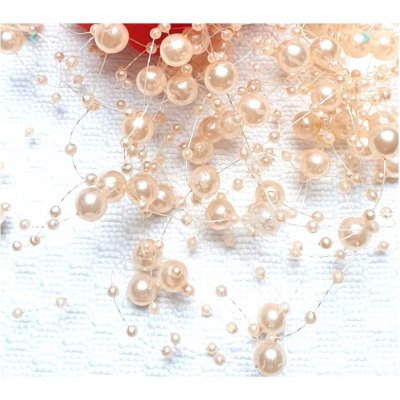 Perles pour dcoration de table  - Guirlande de Perles Saumon Dco Table Mariage  : illustration