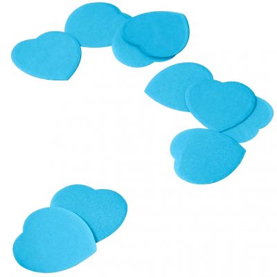 Confettis de table  - 100 g de Confettis coeur en papier turquoise  : illustration