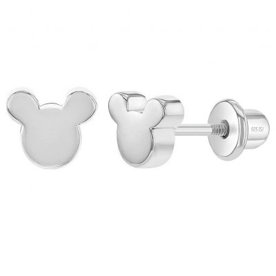 Bijoux de mariage : boucles d'oreille  - Boucles doreilles Minnie Mouse plaqu argent  : illustration