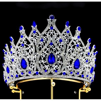 Bijoux de Mariage  - Diadme de Miss Serre-tte Mariage Cristal Bleu Saphir : illustration