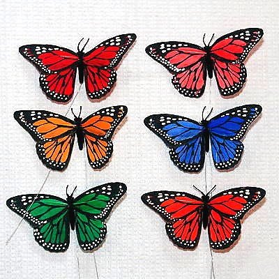 Mariage thme champtre  - Papillon Multicolore Sur Tige 20 cm : Dcoration Mariage ... : illustration