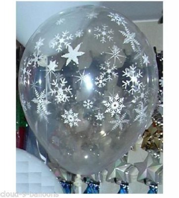 Ballon de Baptme-Naissance  - Ballon Mariage Flocon de Neige Blanc (lot de 5) : illustration