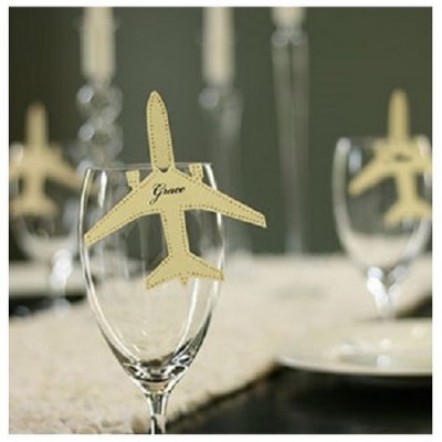 Marque-place mariage  - Thme Voyage Marque Place Mariage Avion x 10 : illustration