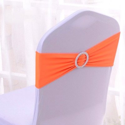 Ceinture de chaise lycra  - Noeud de chaise mariage en lycra orange : illustration