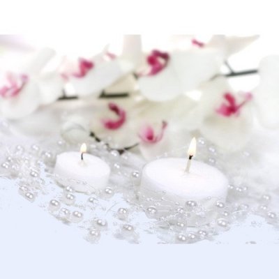 Perles pour dcoration de table  - Guirlande de Perles Blanche Dco Mariage   : illustration