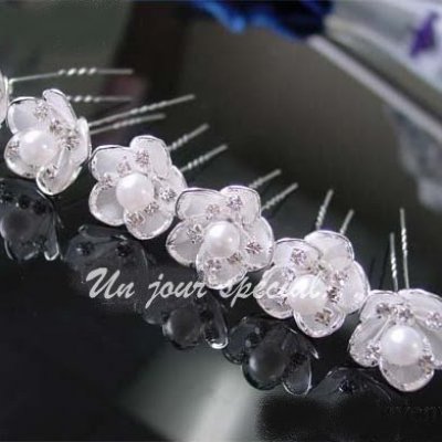Pic,chignon Epingle Cheveux Mariage Perle Cristal Clair
