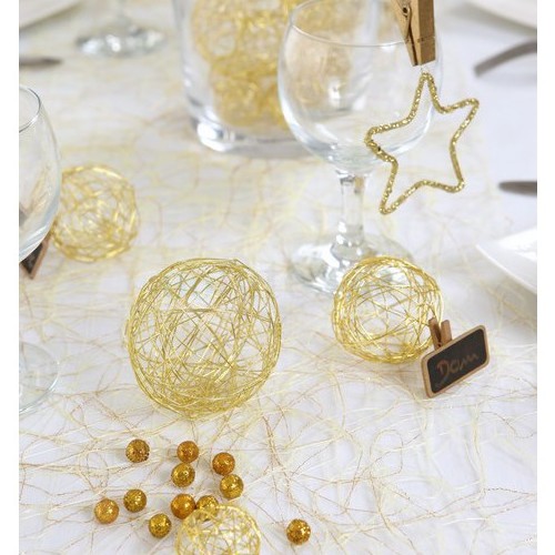 10 Boules Métal Or 4, 5, 7 cm Déco Mariage par Un Jour Spécial