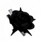 Sachet de 10 roses noir sur pince argent