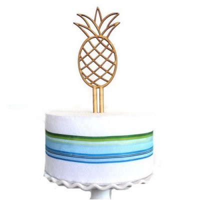 Dcoration de Table  - Dcor de gteau Ananas - cake topper en bois : illustration