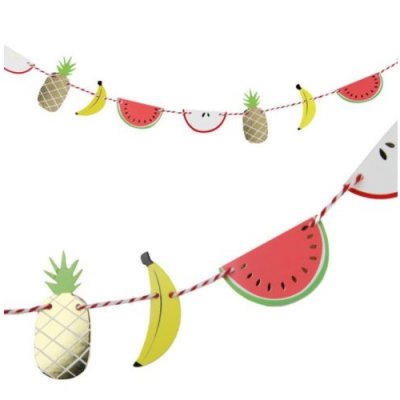 Mariage thme exotique tropical  - Guirlande de fruits d't en carton - 2 m : illustration