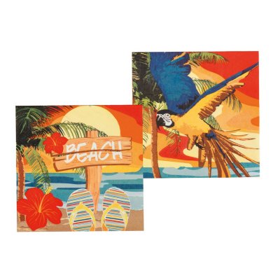 Mariage thme exotique tropical  - 12 serviettes de table en papier thme tropical   : illustration