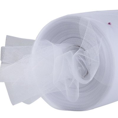 Noeuds, rubans, tulles - Dcoration mariage  - Rouleau de Tulle Mariage Blanc 10 cm x 20 Mtres : illustration