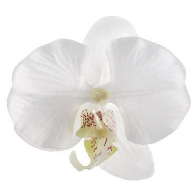 Fleurs dcoratives mariage  - 4 Orchides  blanche en tissu : illustration