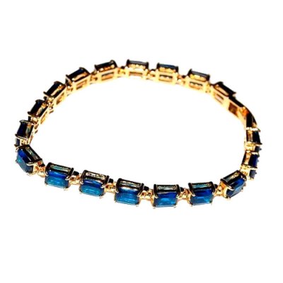 Bijoux de mariage : bracelets  - Bracelet Plaqu Or Oxydes de Zirconiuml Bleu Navy : illustration