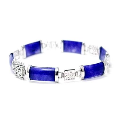 Bijoux de mariage : bracelets  - Bracelet Femme Plaqu Argent Jade Bleu  : illustration