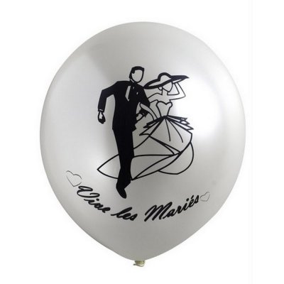 Mariage thme argent / gris  -  10 Ballons Mariage 