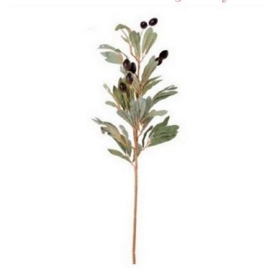 Dcoration de Baptme  - Branche d'herbe sauvage artificielle type olivier : illustration