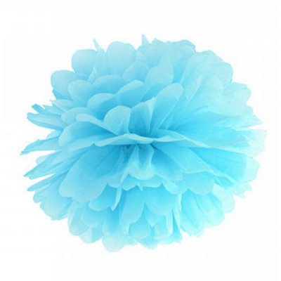 Dcoration Voiture Mariage  - Pompon Fleur Papier de Soie Bleu Ciel 19 cm ( lot ... : illustration
