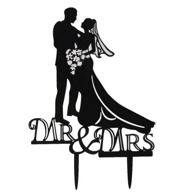 Dcoration de Table Mariage  - Figurine mariage silhouette Thme Mr & Mrs - coloris ... : illustration