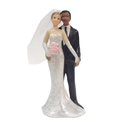 Figurine Mariage de couleurs  - Figurine couple de maris mixte, homme de couleur ... : illustration