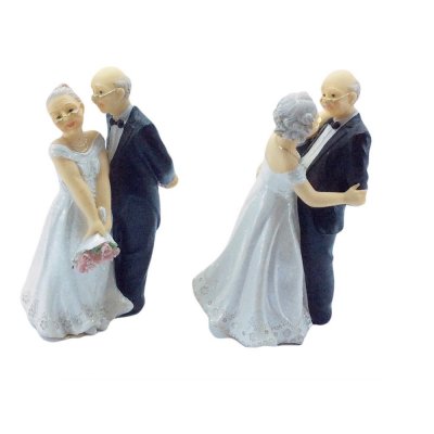 Dcoration de Table Mariage  - Figurine couple de vieux maris 12,4 cm : illustration