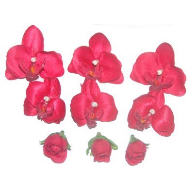 Mariage thme champtre  - Fleurs orchides artificielles en tissu fuchsia ( ... : illustration
