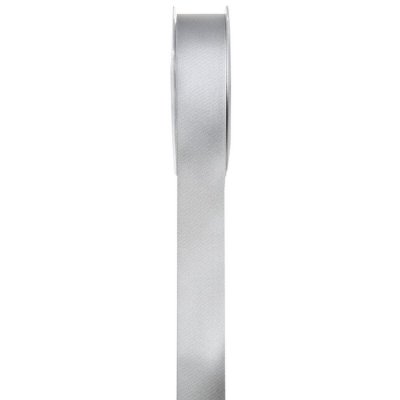 Dcoration de Baptme  - Ruban satin gris / argent 6 mm x 25 mtres : illustration