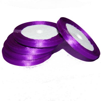 Dco de table Communion  - Ruban satin violet 6 mm x 15 mtres : illustration