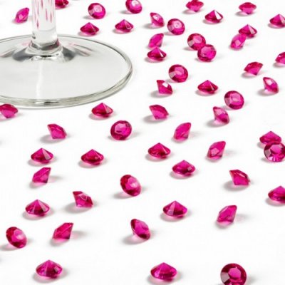 Dcoration de Baptme  - Diamants de Table Mariage Roses Fushia 10 mm (lot ... : illustration