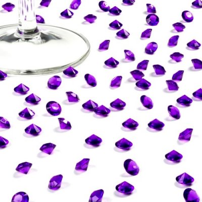 Confettis de table  - Diamant Pourpre 10 mm (lot de 500) : illustration