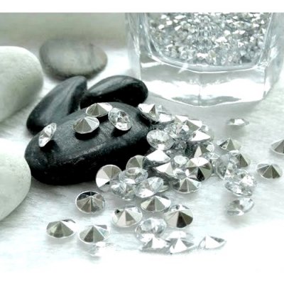 Mariage thme argent / gris  - Diamants De Table Argent 10 mm Dco Mariage X 500 : illustration