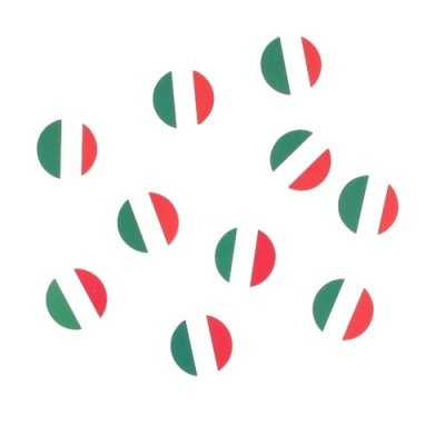 Mariage thme voyage  - Confettis de table drapeau Italie : illustration