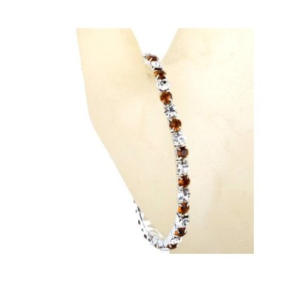 Bijoux de Mariage  - Bracelet lastique strass marron  : illustration