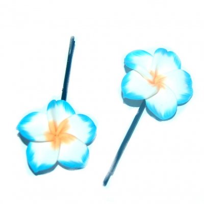 Accessoires De Mariage  - Pinces  cheveux fleur hawaienne polymre blanche ... : illustration