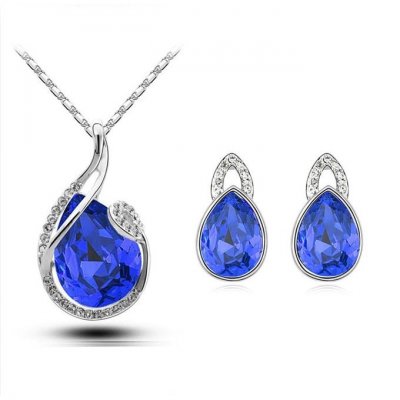Promotions  - Bijoux Mariage Parure Cristal Bleu 