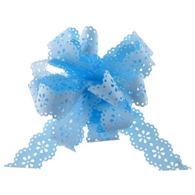 Noeuds, rubans, tulles - Dcoration mariage  - Noeud automatique Fleur Bleu Ciel ( Lot de 5 Pices) : illustration
