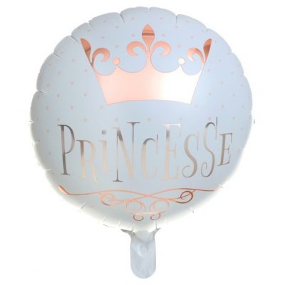 Ballon de communion  - Ballon alu mtallis Princesse rose gold  : illustration