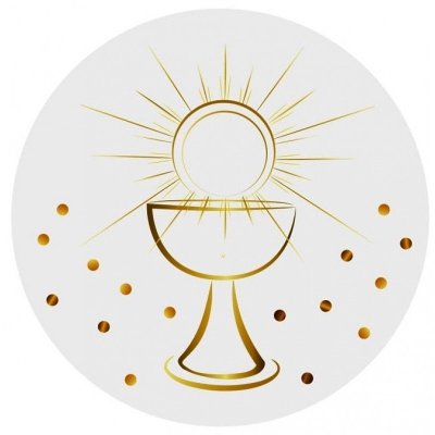 Dcoration de Fte, Anniversaire, Mariage, Baptme  - 24 Confettis Communion calice ronds : illustration
