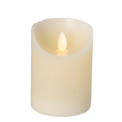 Dco de table Communion  - Bougie Led cylindrique 12,5 cm Flamme dansante blanche  : illustration