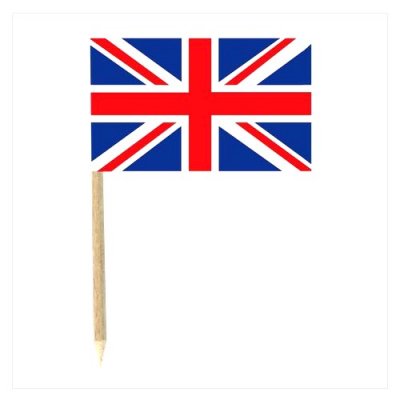 Dcoration de Fte, Anniversaire, Mariage, Baptme  - 144 mini drapeaux Grande-Bretagne : illustration