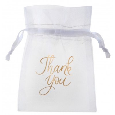 Mariage thme Just Married  - 6 Sachets Thank You pour mariage mtallis or x 6 ... : illustration