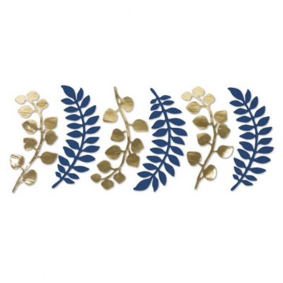 Dcoration de Communion  - 6 Feuilles de Fougres et d'Eucalyptus - Bleu Marine ... : illustration