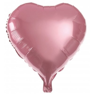 Ballon de communion  - Ballon Mylar Aluminium Coeur 45cm Rose Nacr : illustration