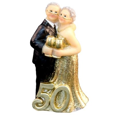 Decoration Mariage  - Couple de maris Noces d'Or Figurine 50 Ans de Mariage  : illustration