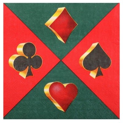 Mariage thme casino poker Las Vgas  - Serviettes en papier casino 33 cm - Lot de 10 : illustration