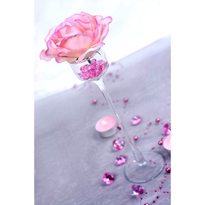 Dcoration de Fte, Anniversaire, Mariage, Baptme  - 100 Diamants rose pour deco de table mariage : illustration