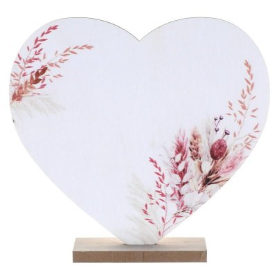 Dcoration de Fte, Anniversaire, Mariage, Baptme  - Centre de table coeur en bois romance - Motif floral ... : illustration